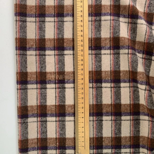 Костюмная ткань клетка, арт. KP4431-1 цвет бежевый, коричневый, кирпичный и фиолетовый