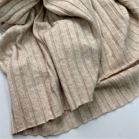 Ткань лапша трикотажная бежевый меланж, арт. WD4402-6