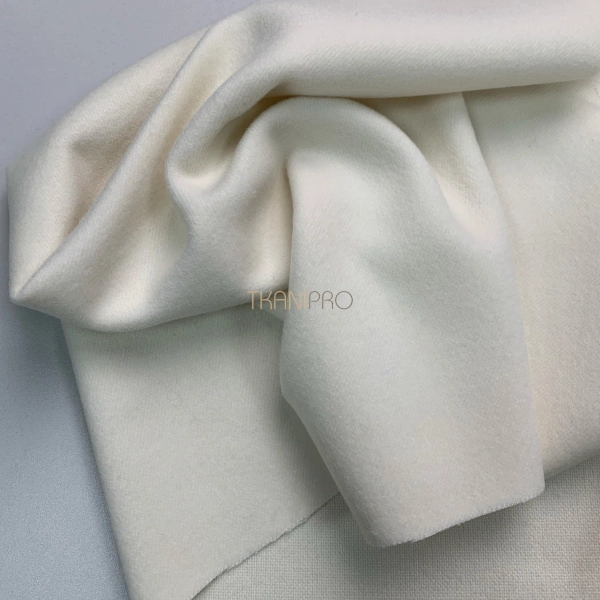 Пальтовая сукно с шерстью, арт. KC7218-8 цвет молочный