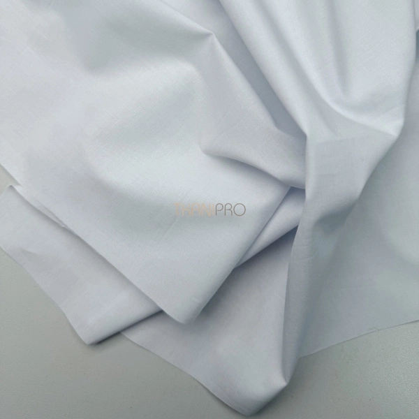 Хлопок поплин стрейч цвет белый, арт. TC2043-1