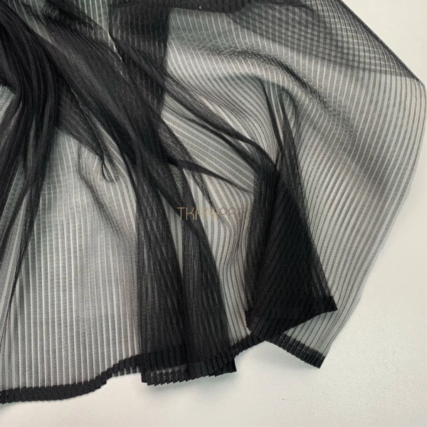 Плиссе фатин 4мм цвет черный, арт. PXF4105-10