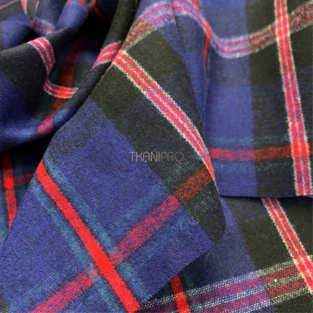 Костюмная фланель цвет синий, черный и розовый, арт. KF3356-4