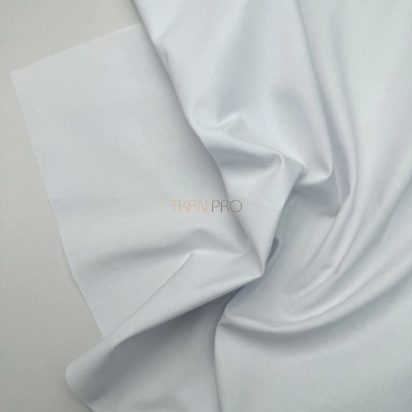 Хлопок поплин стрейч цвет белый, арт. TC2043-1