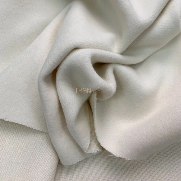 Пальтовая сукно с шерстью, арт. KC7218-8 цвет молочный