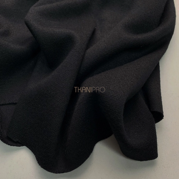 Трикотаж софт под ангору двусторонний, арт. WD2038-1 цвет черный