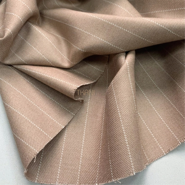 Костюмная плотная ткань в полоску, арт. KD2068-1 цвет бежевый меланж