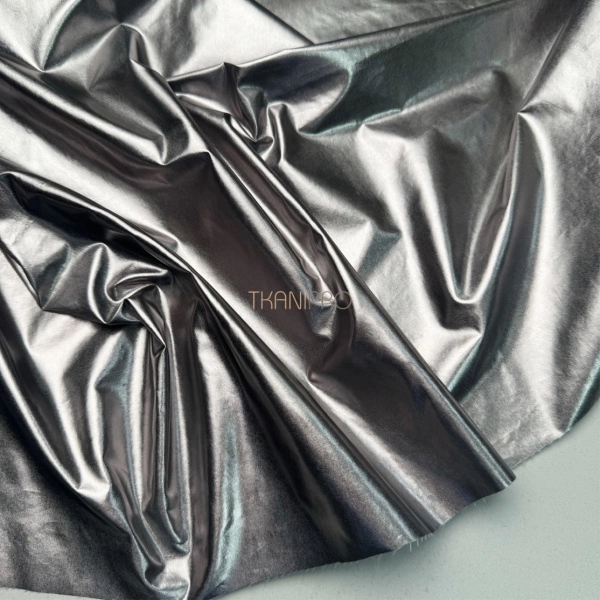 Ткань плащевая фольгированная цвет серебро, арт. PL4132-2