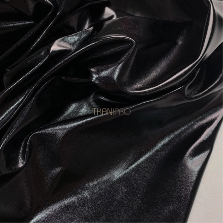 Лаковая искусственная кожа черная, арт. OL3001-3