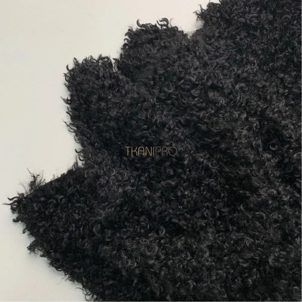 Мех барашек длинноворсовый, арт. WF3022-7 цвет черный