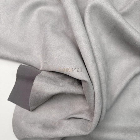 Замша на трикотажной основе  цвет серый, арт. M1344-17