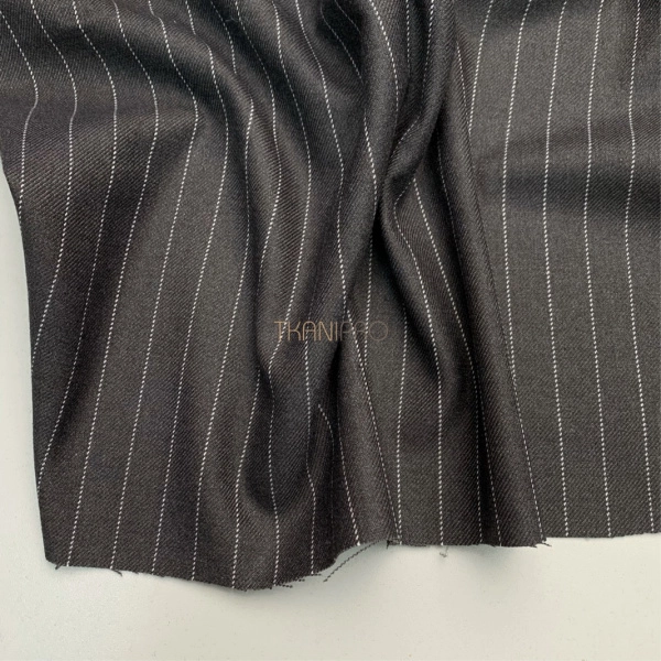 Костюмная плотная ткань в полоску, арт. KD2071-11 цвет серый меланж