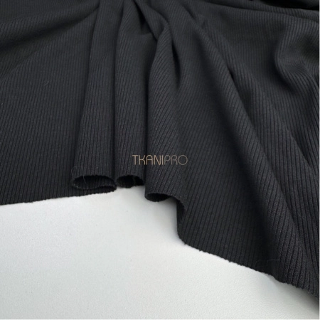 Трикотаж Кашкорсе с вискозой цвет черный, арт. DW1967-6