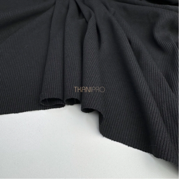 Трикотаж Кашкорсе с вискозой цвет черный, арт. DW1967-6