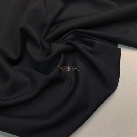 Трикотаж в рубчик цвет черный, арт. TM2113-8