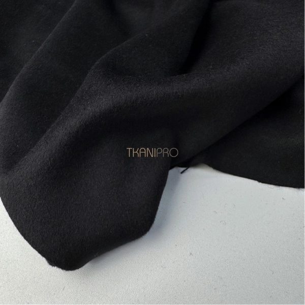 Пальтовая ткань с шерстью цвет черный, арт. IKC3012-11