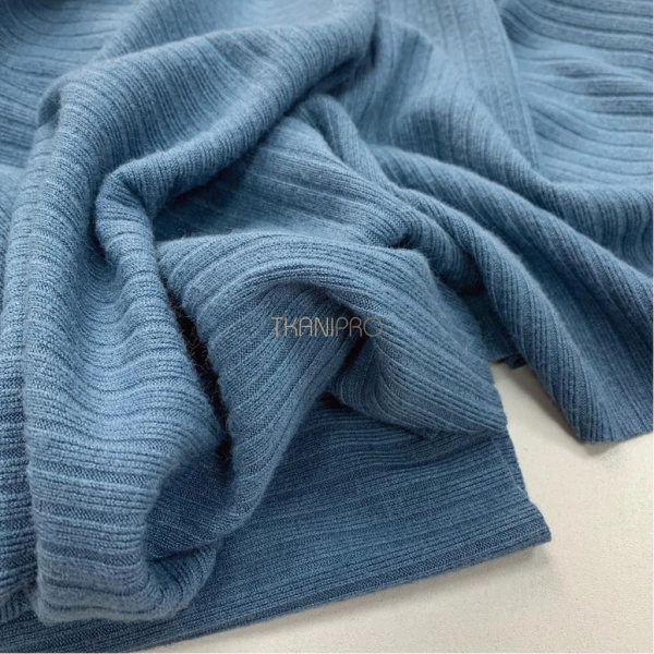 Ткань лапша трикотажная синяя, арт. WD4082-14