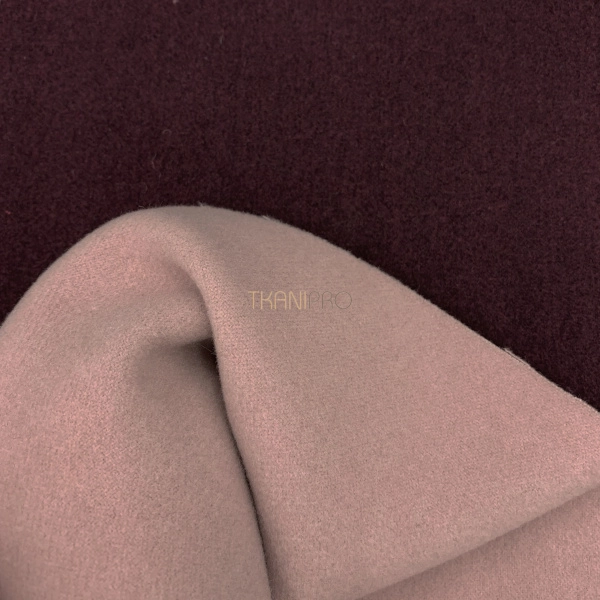 Пальтовая ткань двухсторонняя, арт.KC15D-4 цвет бордовый марсала и розовый