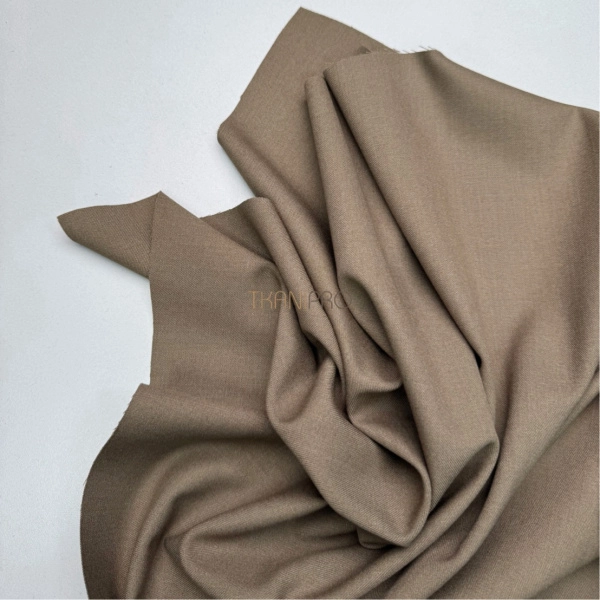 Костюмный твил с хлопком стрейч цвет кофейный, арт. KL3101-4