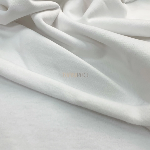 Ткань футер 3-х нитка с начесом, арт. DF2060-1 цвет белый