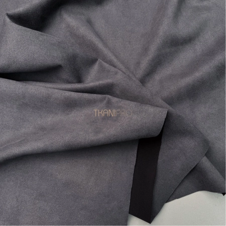 Замша на скубе цвет графит, арт. M1344-12