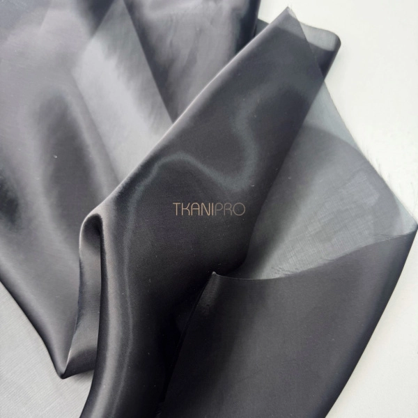 Органза твинкл сатин цвет черный, арт. SO5001-2