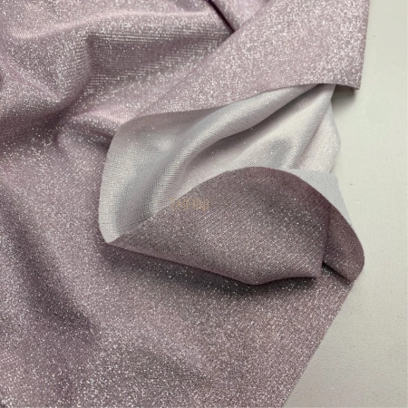 Трикотаж с глиттером, арт. DL5038-2 цвет лиловый, розовый и серебро