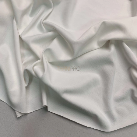 Трикотаж бифлекс в рубчик цвет молочный, арт. TM2112-2