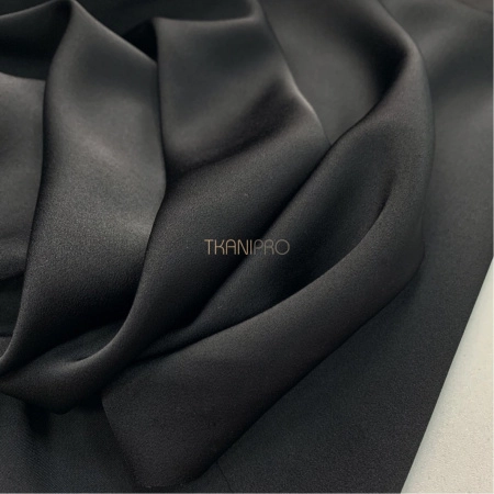 Креп сатин цвет черный,  арт. SK4030-1