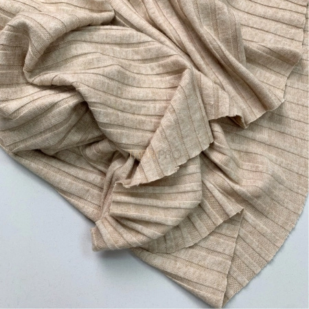 Ткань лапша трикотажная бежевый меланж, арт. WD4402-6