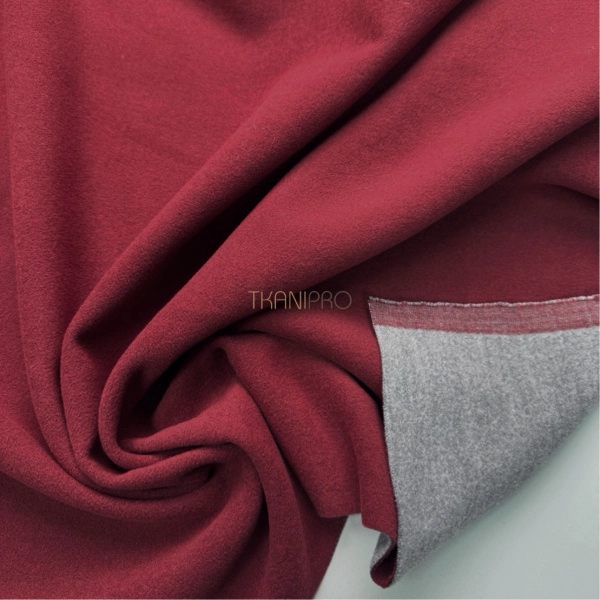 Пальтовая ткань двухсторонняя, арт. KC15D-3 цвет кирпичный и серый меланж
