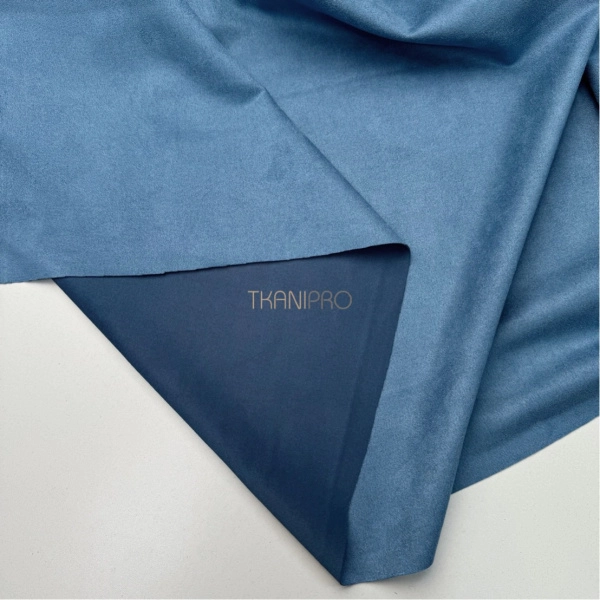 Замша на скубе цвет джинсовый, арт. M1341-25