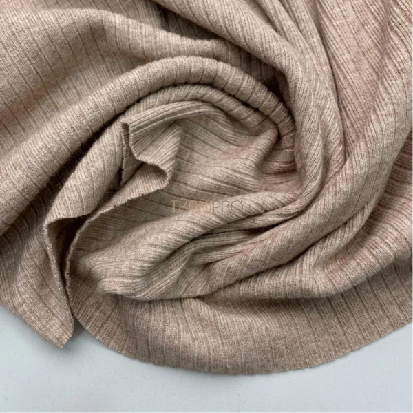 Ткань лапша трикотажная бежевый меланж, арт. WD4082-6