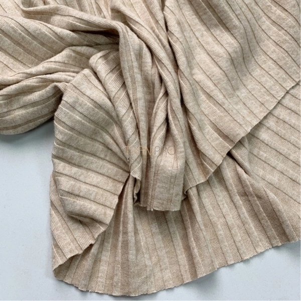 Ткань лапша трикотажная бежевый меланж, арт. WD4402-6