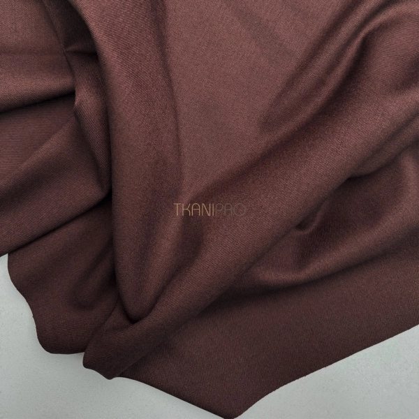 Костюмный твил с хлопком стрейч цвет шоколадный, арт. KL3101-9