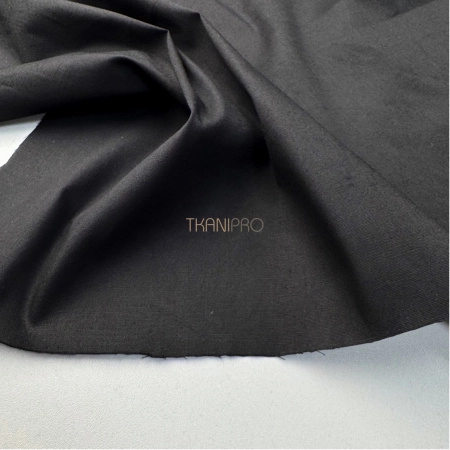 Хлопок поплин стрейч цвет черный, арт. TC2035-42