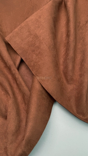 Замша на скубе коричневый рыжий, арт. M1346-1