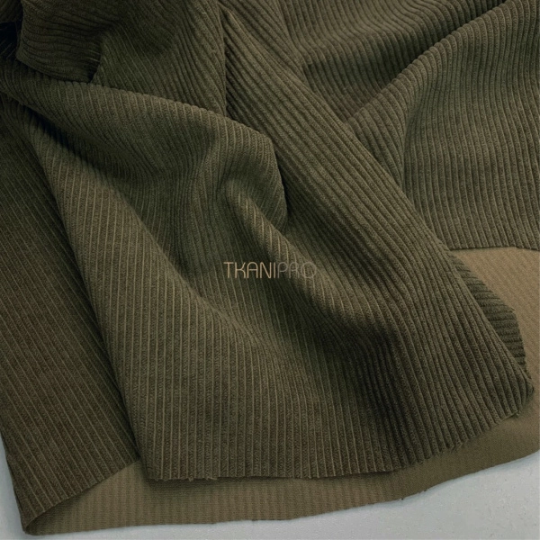 Вельвет ткань цвет хаки, арт. KV5351-18
