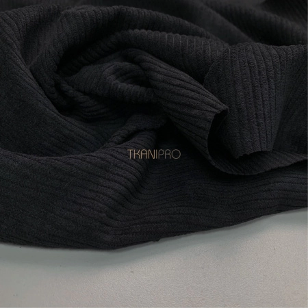 Вельвет ткань цвет черный, арт. KV5351-16