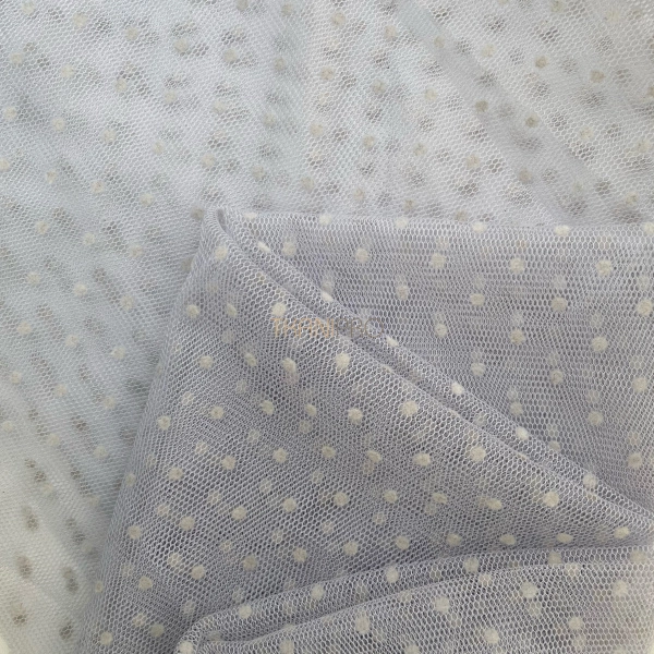 Сетка горох с флок нанесением, арт. XK2025-4 цвет серый
