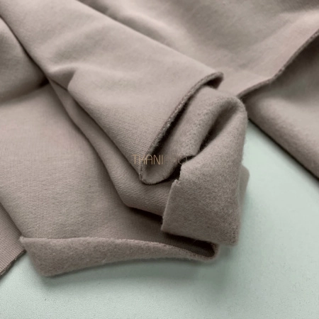 Ткань футер 3-х нитка с начесом цвет бежевый, арт. DF2060-6