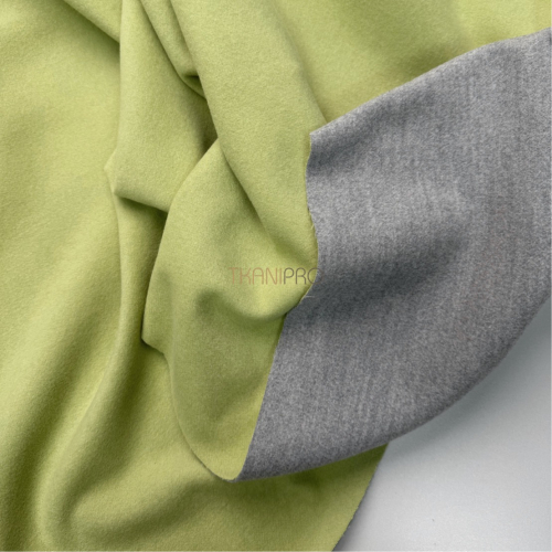 Пальтовая ткань двухсторонняя, арт. KC15D-2 цвет салатовый и серый меланж