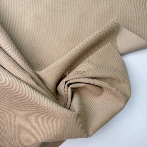 Вельвет хлопок цвет бежевый, арт. IKV2035-2