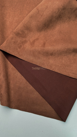 Замша на скубе коричневый рыжий, арт. M1346-1