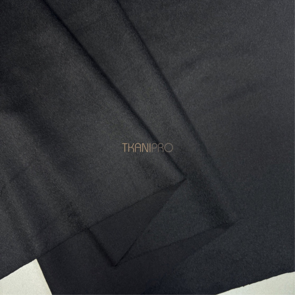 Ткань пальтовая шерстяная с ворсом цвет черный, арт. IKC3110-3