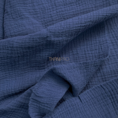 Муслин двухслойный, арт. MC4134-12 цвет синий