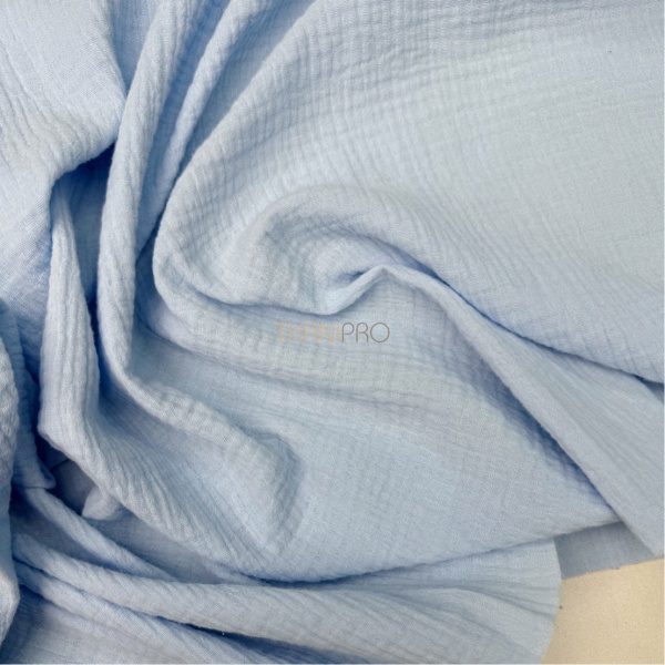 Муслин двухслойный цвет голубой, арт. MC4136-5