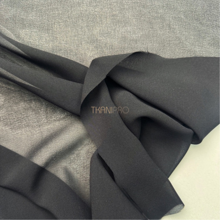 Шифон софт цвет черный, арт. SH2023-11