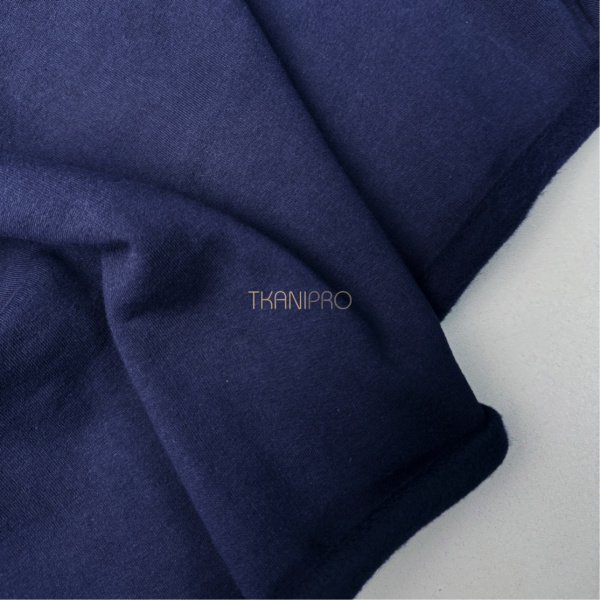 Ткань футер 3-х нитка с начесом цвет синий, арт. DF2060-12