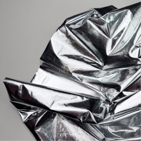 Ткань плащевая фольгированная цвет серебро, арт. PL4137-1