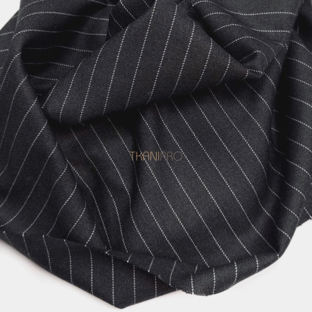 Костюмная плотная ткань в полоску цвет серый меланж, арт. KD2074-1